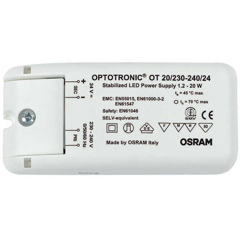 (image for) Osram Optotronic 0.5 - 20W 24V Stabilized LED Power Supply - Click Image to Close